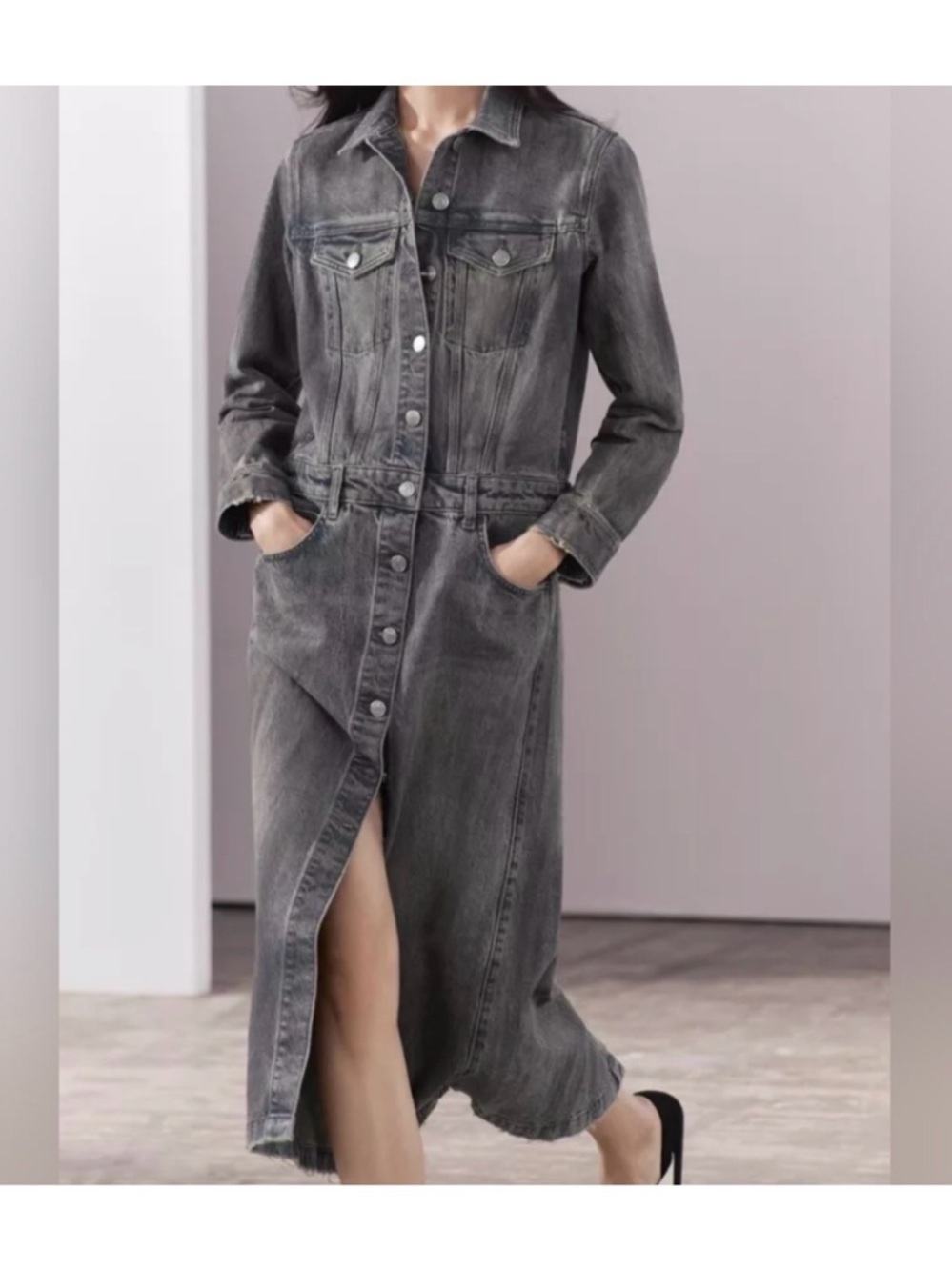 ZARA Women’s Collection Denim Shirt Dress XS